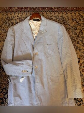 Polo Ralph Lauren Multicolor Navy White Stripe Men’s Sports Coat Blazer Size XXL